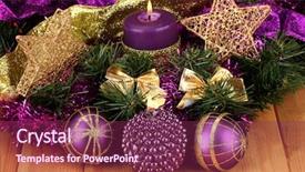  Presentation with purple gold - Amazing presentation theme having candles and decorations in purple backdrop and a violet colored foreground
