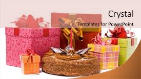  Presentation with christmas candles - Cool new presentation theme with candles and gifts in box backdrop and a coral colored foreground