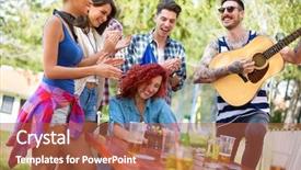  Presentation with birthday cake colorful candles - PPT theme featuring birthday cake with colorful candles background and a  colored foreground