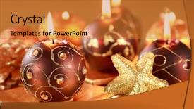  Presentation with jingle - PPT theme consisting of candles and jingle bell background and a  colored foreground