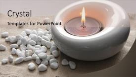 Presentation with zen - Beautiful theme featuring candles and massage stones backdrop and a soft green colored foreground