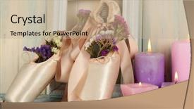  Presentation with flower candles - Audience pleasing PPT layouts consisting of candles ballet shoes in frame backdrop and a coral colored foreground