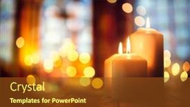  Presentation with church - Presentation design enhanced with candles-burning-in-a-church background and a tawny brown colored foreground