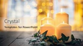  Presentation with stained glass - PPT layouts with candles-burning-in-a-church background and a lemonade colored foreground