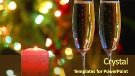  Presentation with candle - Presentation theme featuring candles dark - glasses with champagne and candle background and a tawny brown colored foreground