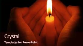  Presentation with funeral candle burning - Slide deck featuring candles faith - young woman holding burning candle background and a wine colored foreground