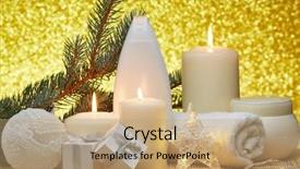  Presentation with gold cosmetic - Presentation design having spa still life with cosmetic background and a yellow colored foreground