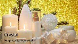  Presentation with gold cosmetic - Presentation featuring spa still life with cosmetic background and a coral colored foreground