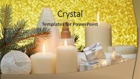 Presentation with gold cosmetic - Beautiful presentation theme featuring spa still life with cosmetic backdrop and a  colored foreground
