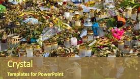  Presentation with cemetery - Cool new presentation design with candles and flowers in cemetery backdrop and a tawny brown colored foreground