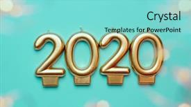  Presentation with new year 2020 - Slides featuring candles for 2020 new year background and a seafoam green colored foreground