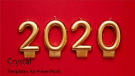  Presentation with red banner - Theme consisting of candles for 2020 new year background and a black colored foreground
