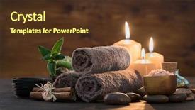  Presentation with bamboo - PPT layouts enhanced with candles for relax spa background and a tawny brown colored foreground