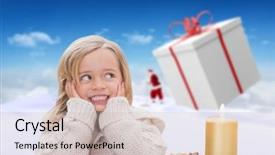  Presentation with heaven - Beautiful theme featuring candles heaven - cute little girl against bright backdrop and a  colored foreground