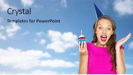  Presentation with pink sky - Presentation design enhanced with candles heaven - people holidays emotion expression background and a  colored foreground