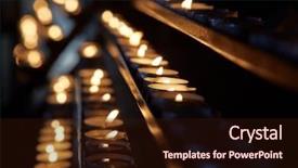  Presentation with book burning candles and purple - Cool new slide deck with candles in a dim church backdrop and a wine colored foreground