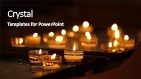  Presentation with candles - Colorful PPT theme enhanced with candles in a dim church backdrop and a black colored foreground