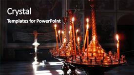  Presentation with church - PPT theme consisting of candles in church background and a wine colored foreground