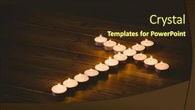  Presentation with shape - Cool new PPT theme with candles in shape of cross on wooden table backdrop and a wine colored foreground