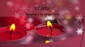  Presentation with funeral flames of aroma candles - PPT theme enhanced with candles on a blurred background background and a red colored foreground