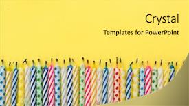  Presentation with book burning candles and purple - Beautiful PPT layouts featuring candles on a yellow background backdrop and a white colored foreground