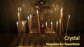  Presentation with calvary - Presentation design consisting of candles on calvary in church background and a wine colored foreground