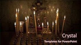  Presentation with calvary - Presentation design enhanced with candles on calvary in church background and a wine colored foreground