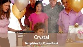  Presentation with party candles - Presentation theme with candles out at a birthday background and a coral colored foreground