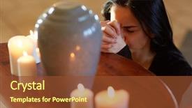  Presentation with church people - Slide deck having candles praying at funeral background and a tawny brown colored foreground