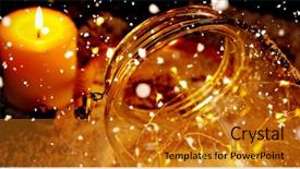 Presentation with candle christmas - Amazing PPT layouts having candles sky - snow falling against smooth christmas backdrop and a gold colored foreground