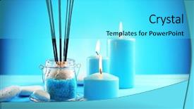  Presentation with blue spa - Theme with candles stones and sea salt background and a cyan colored foreground