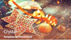  Presentation with vintage food - Beautiful PPT layouts featuring candles traditional christmas food backdrop and a coral colored foreground