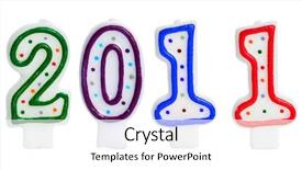  Presentation with white candles - Beautiful presentation design featuring candles with 2010 year isolated backdrop and a white colored foreground