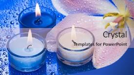  Presentation with candle - Cool new presentation with candles with flower on blue backdrop and a lemonade colored foreground