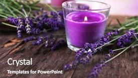  Presentation with lavender flowers - Beautiful presentation theme featuring candles with lavender flowers backdrop and a tawny brown colored foreground