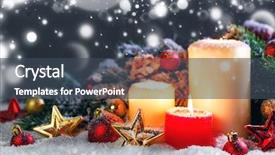  Presentation with red stars - Theme having candles with traditional decorative star background and a ocean colored foreground