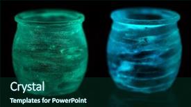  Presentation with paint - PPT theme consisting of candlesticks painted fluorescent paint isolated on black background and a forest green colored foreground