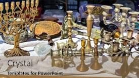  Presentation with hanukkah - PPT theme with candlesticks-polished-to-a-shine background and a coral colored foreground