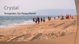  Presentation with goa beach - Presentation design consisting of candolim-india-february-20-2020 background and a light gray colored foreground