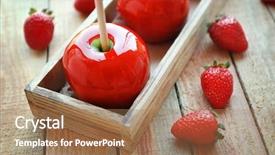  Presentation with strawberry - Colorful theme enhanced with candy apples with strawberry backdrop and a coral colored foreground