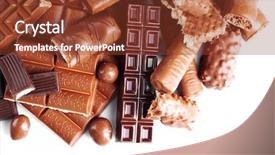  Presentation with chocolate - Beautiful slides featuring candy bars - mix of chocolate on table backdrop and a tawny brown colored foreground