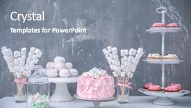  Presentation with sweet 16 birthday - Audience pleasing PPT theme consisting of candy bars - tasty birthday cake and sweets backdrop and a gray colored foreground