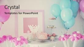  Presentation with birthday cake - Theme having room decorated for birthday background and a lemonade colored foreground