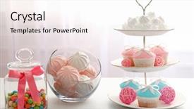  Presentation with illustration for 75th birthday party - Presentation design with candy bar at birthday party background and a white colored foreground