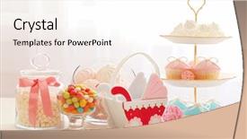  Presentation with birthday party - Slides featuring candy bar at birthday party background and a white colored foreground