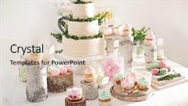  Presentation with catering banquet table different - PPT theme with candy bar table with different background and a lemonade colored foreground