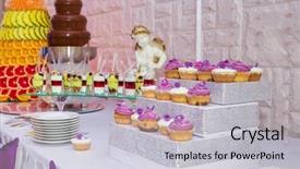  Presentation with wedding white - Beautiful PPT theme featuring candy bar white wedding cake backdrop and a light gray colored foreground