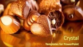  Presentation with candy heart - Beautiful presentation theme featuring candy border design over gold backdrop and a tawny brown colored foreground