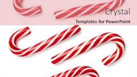  Presentation with cane - Cool new slides with candy-cane-classic-christmas-treat backdrop and a coral colored foreground