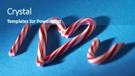  Presentation with cane - Amazing slide set having candy cane on the blue backdrop and a ocean colored foreground